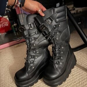 SHEIN Black Platform Combat Boots